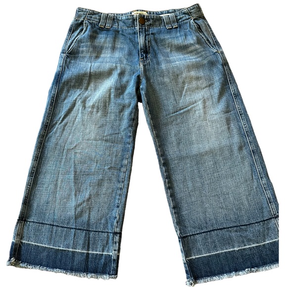 Anthropologie Current/Elliot wide leg crop raw hem jean size 29 - Picture 2 of 6